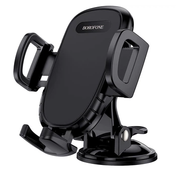 Автотримач для телефона BOROFONE BH37 Route push type suction cup car holder Black (6931474738486)