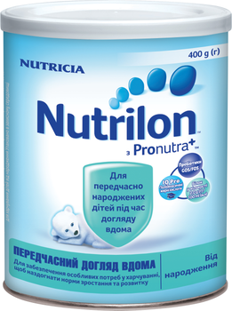 Молочная сухая смесь Nutrilon Преждевременный уход дома 400 г (4056631000397)