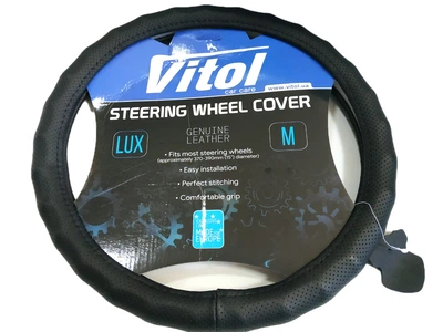 Оплетка на руль кожа авто Vitol 39-41 см VLOD-L892 BK L