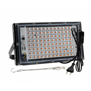 Потужний Фіто прожектор повного спектра для рослин і розсади 100 Вт 96 LED 240 * 125 мм (з проводом і вимикачем)