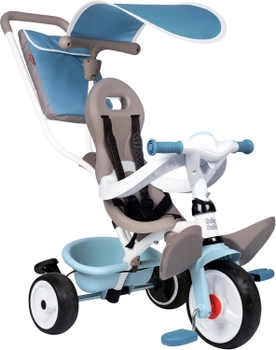 Детский велосипед Smoby Toys металлический с козырьком багажником и сумкой Голубой 66х49х100 см (741400) (3032167414007)