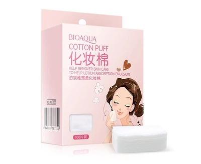 Хлопковые салфетки Cotton Puff от Bioaqua для очищения и снятия макияжа с лица (100 шт.)
