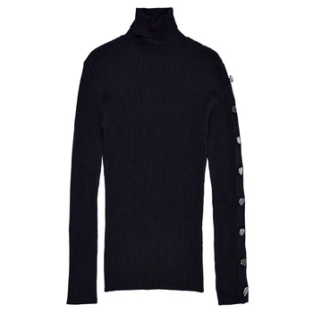 Водолазка Liu Jo M69017black M ґудзики на рукавах чорна