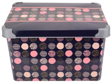 Контейнер з кришкою Violet House 0648 Decor Polka Dolt 20 л 23х29.5х39.5 см (0648 DECOR POLKA DOLT с/кр. 20 л)