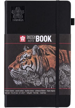 Блокнот для графики Sakura Sketch Black А5 (13х21см) 140 г/м2 80 листов (94141003)