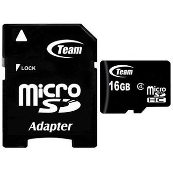 Карта памяти MicroSDHC 16GB Class 4 Team + SD-adapter (TUSDH16GCL403)