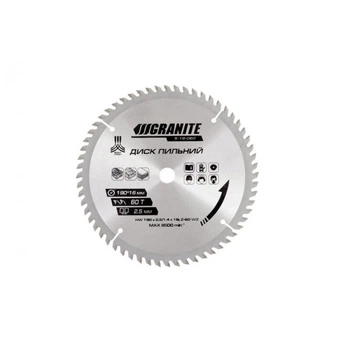 Диск пильний GRANITE GM для дерева з твердосплавними напайками 190*16*60Т, 8500 об/хв 5- (19-060)