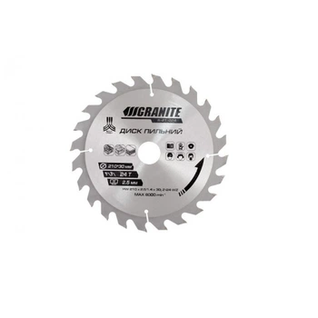 Диск пильный GRANITE GM для дерева с твердосплавными напайками 210*30*24Т, адаптер (30-25,4, 8000 об/мин (5-22-024)