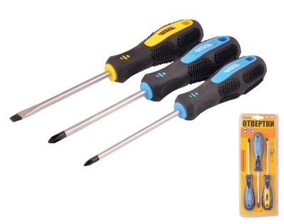 Набор отверток MASTERTOOL GM 3 шт (PH1*100, 2*100, SL5*100) (40-1504)