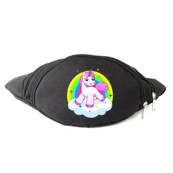 Сумка Бананка Єдиноріг 0043 (Unicorn) на пояс Cappuccino EDN 0043 black чорний