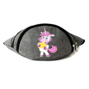 Сумка Бананка Єдиноріг 0021 (Unicorn) на пояс Cappuccino EDN 0021 grey сірий