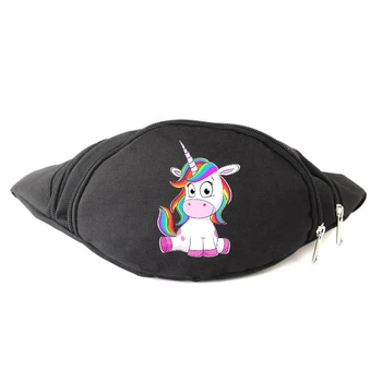Сумка Бананка Єдиноріг 006 (Unicorn) на пояс Cappuccino EDN 006 black чорний
