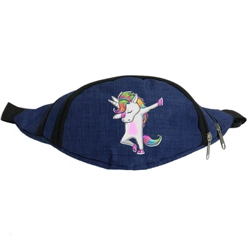 Сумка Бананка Єдиноріг 0035 (Unicorn) на пояс Cappuccino EDN 0035 blue синій