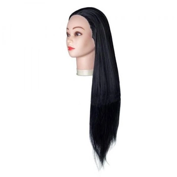 Голова-манекен для парикмахеров Yre 528-1HT, черные волосы