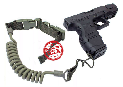 Страхувальний пістолетний шнур Kley-Zion Tactical Pistol Lanyard w/ Belt Loop Attachment KZ-PL Олива (Olive)