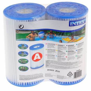Картридж"А" для фильтр-насоса Intex 29002 блок из 2 штук Белый