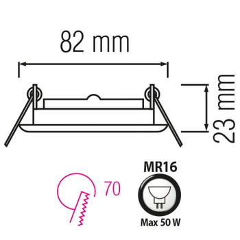 Светильник галогеновый поворотный MR16 GU5.3 220-240V d-82мм Lavanta Horoz Electric белый