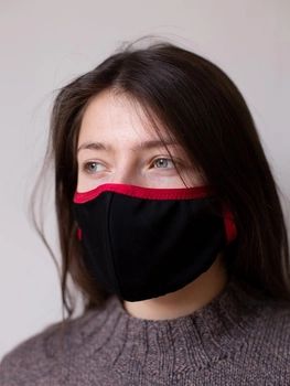 Многоразовая маска для защиты дыхательных путей Lola Bra Черная с красным