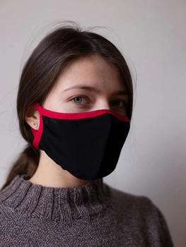 Багаторазова маска для захисту дихальних шляхів Lola Bra Чорна з червоним
