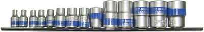 Набор торцевых головок Е-профиль King Roy 14 предметов 1/4-3/8-1/2"DR (30158-014)