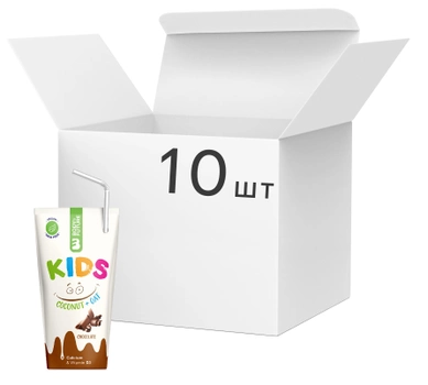 Упаковка кокосово-вівсяного рослинного молока Body and Future Kids зі смаком шоколаду 200 мл х 10 шт. (8588007442501)