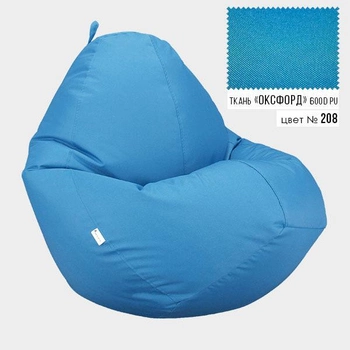 Бескаркасное кресло мешок груша Овал Coolki XXXL 100x140 Светло-Голубой (Оксфорд 600D PU)