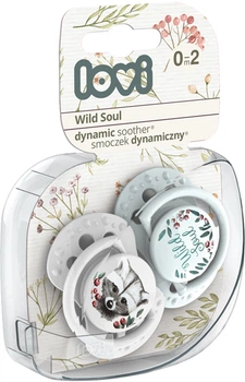 Пустушка Lovi Wild Soul силіконова динамічна 0-2 місяці 2 шт. Сіра (22/881boy)