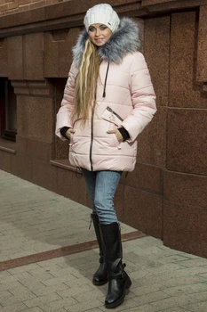 Зимова куртка Miorichi Kristina 44 Пудра (01022-wp-white44)