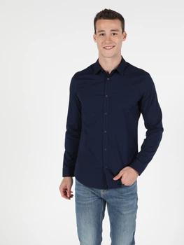 Сорочка бавовняна чоловіча Colin's CL1041350DNV XS Dark Navy