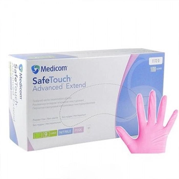 Перчатки нитриловые Medicom текстурированные M 100 шт/уп Розовые (MedicomрозовыеM)