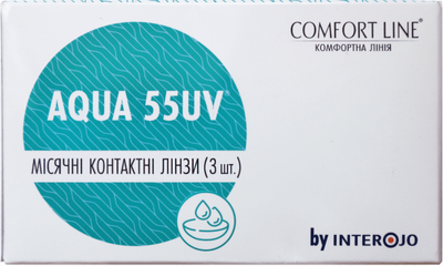 Контактні лінзи Interojo Aqua 55 UV (BC=8.6, DIA=14.2) 3 лінзи
