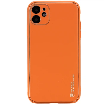 Шкіряний чохол Xshield для Apple iPhone 12 (6.1") Помаранчевий / Apricot Без бренду