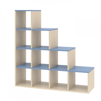 Стеллаж для книжек KidsBunkBed С01 дуб молочный терра голубая 1220х1200х400 мм