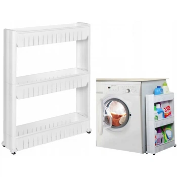 Полиця-органайзер для ванної Mufart 3 відділення на колесах 72 х 54 х 12,5 см Білий