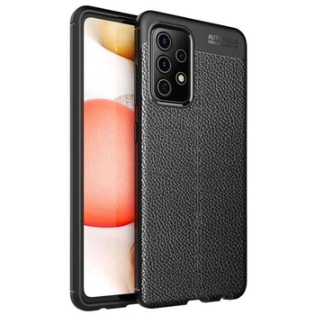 Силиконовый (TPU) чехол Deexe Leather Cover для Samsung Galaxy A52 (A525) / A52s (A528) - Black