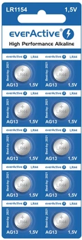 Батарейка щелочная everActive LR1154/LR44/AG13, 1.5V, блистер 10шт