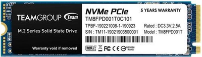 SSD диск Team MP33 Pro 1TB M.2 2280 PCIe 3.0 x4 3D NAND TLC (TM8FPD001T0C101)
