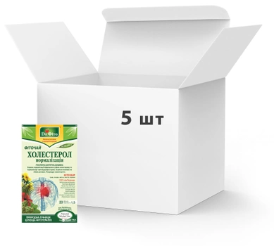 Упаковка Фіточай у пакетиках Доктор Фіто Холестерол нормалізація 20 х 5 шт. (4820167091255)