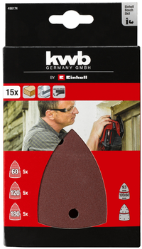 Набор треугольных шлифовальных листов KWB Q-STICK 150x150x100 мм 15 шт (496174)