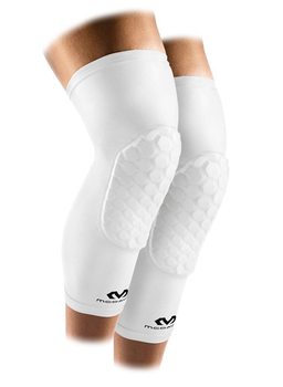 Компрессионный Наколенник с Защитой(пара) McDavid Extended Compression Leg Sleeve with Hexpad(6446(White)) XL Белый