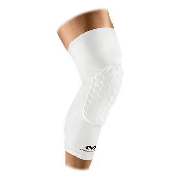 Компрессионный Наколенник с Защитой(пара) McDavid Extended Compression Leg Sleeve with Hexpad(6446(White)) XL Белый