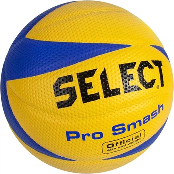 Волейбольний м`яч Select Pro Smash жовто-синій для тренувань унісекс поліуретан м`яч для фізкультури