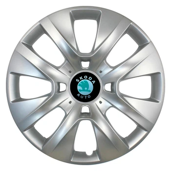 Автомобильные колпаки SKS 225 R14 4 шт Серебристые (с логотипом Skoda)