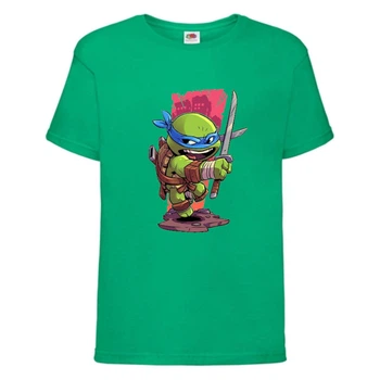 Футболка детская Черепашки Ниндзя 0017 (Ninja Turtles) зеленая (NTS grn 0017) 152 см