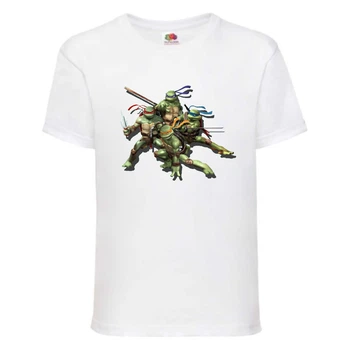 Футболка детская Черепашки Ниндзя 008 (Ninja Turtles) белая (NTS wh 008) 152 см