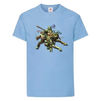 Футболка детская Черепашки Ниндзя 008 (Ninja Turtles) голубая (NTS lbl 008) 140 см