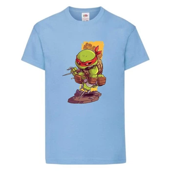 Футболка детская Черепашки Ниндзя 0016 (Ninja Turtles) голубая (NTS lbl 0016) 164 см