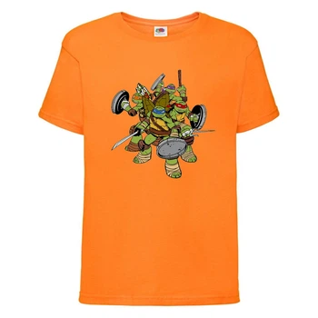 Футболка детская Черепашки Ниндзя 003 (Ninja Turtles) оранжевая (NTS orn 003) 128 см