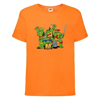 Футболка детская Черепашки Ниндзя 009 (Ninja Turtles) оранжевая (NTS orn 009) 104 см