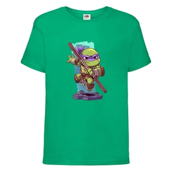 Футболка детская Черепашки Ниндзя 0014 (Ninja Turtles) зеленая (NTS grn 0014) 104 см